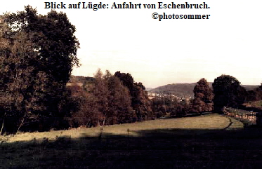 Blick auf Lügde: Anfahrt von Eschenbruch.
                                                                        ©photosommer