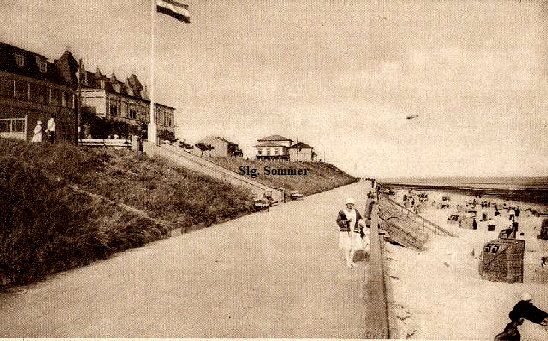 Amrum 1928: Promenade, obere und untere Wandelbahn.